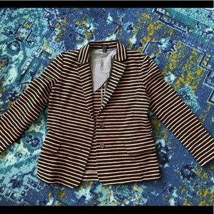 J.Crew Navy and Beige striped jacket